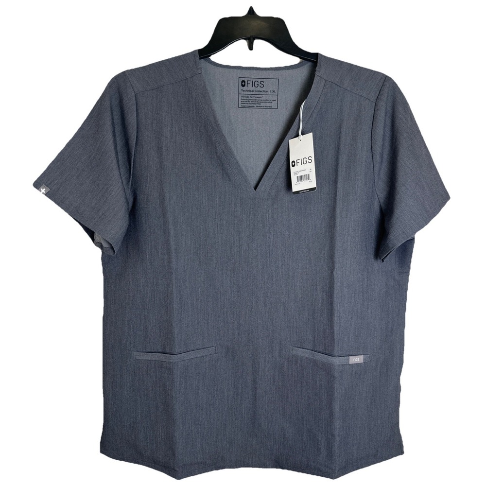 FIGS Women's Catarina One Pocket‎ Scrub Top Graphite Gray Size XL NWT